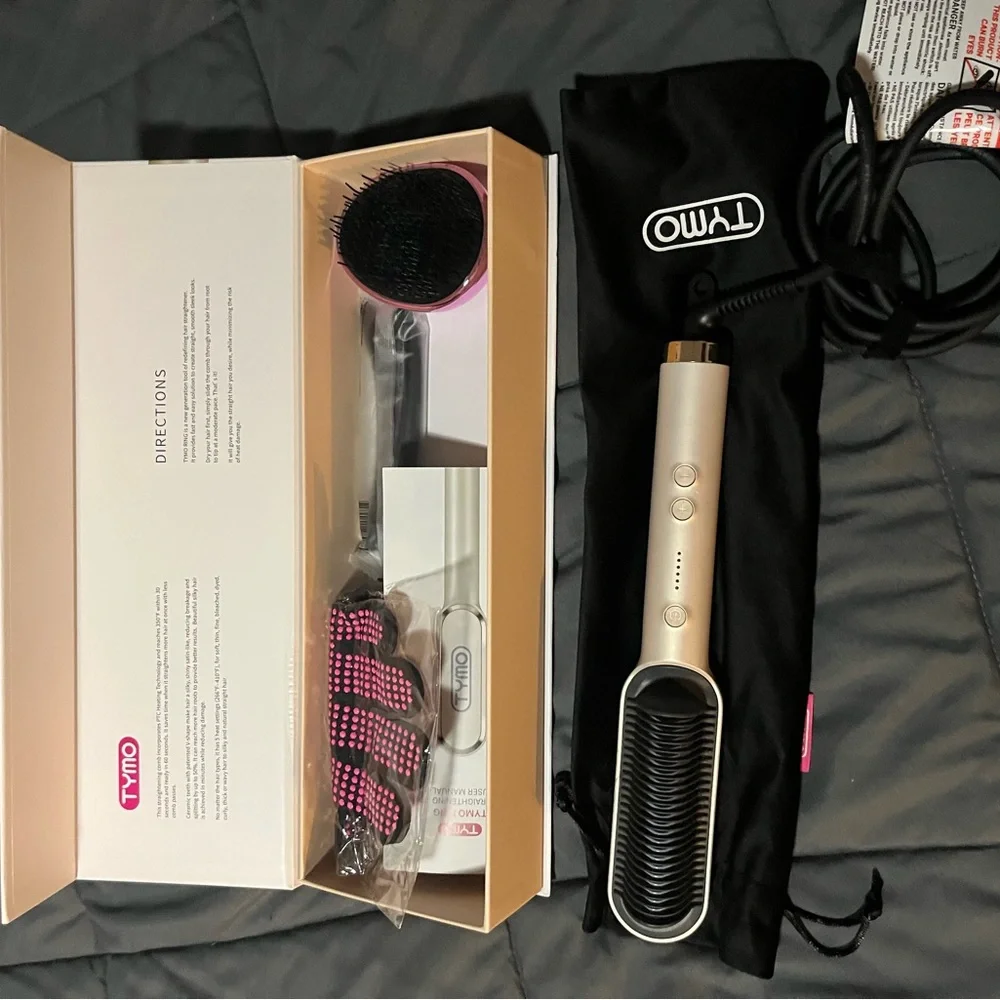 TYMO Ring Hair Straightening Comb - Gold - Picture 3 of 4